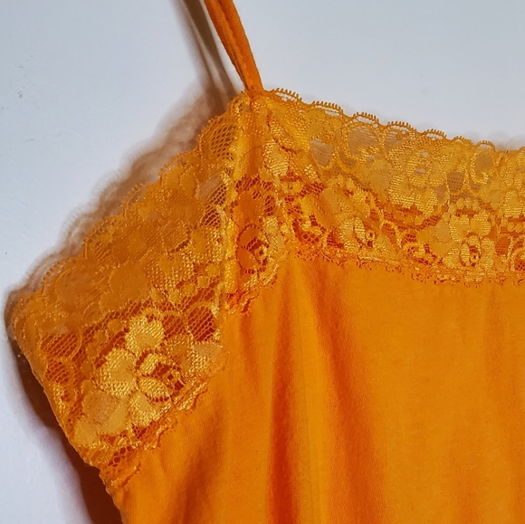 Bright Sherbet Orange Lace Camisole - Picture 2 of 9